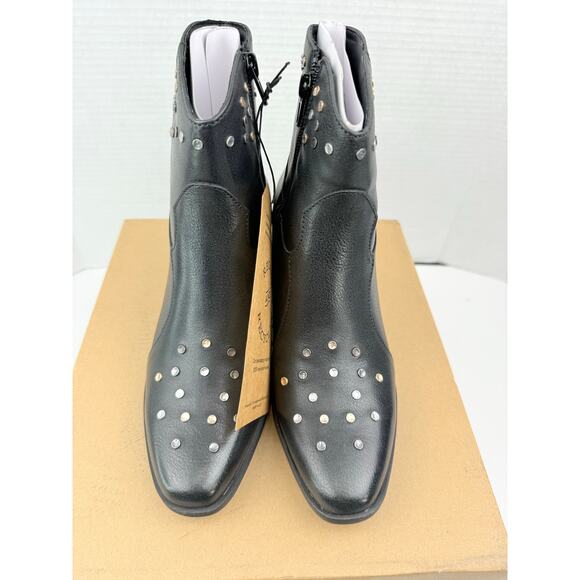 Frye And Co. Synclair Womens Size 6M Black Cowboy Ankle Boots Rhinestone Booties - Picture 4 of 12